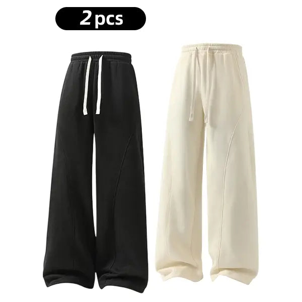 pants men sweatpants Men's Solid Thermal Lined Drawstring Oversize WaistPants,Casual Comfy Loose Fitting Trousers for Fall &Winter, Men's Bottoms for Daily Wear, Relaxed Fit, fleece sweatpants，school season