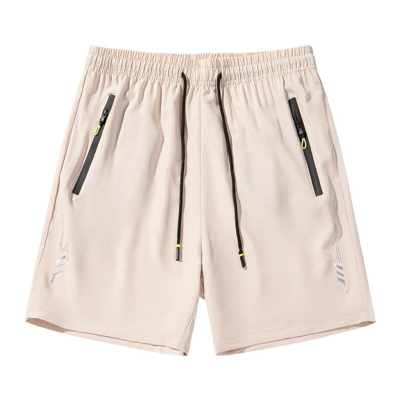 SpringStatements Menswear Men's 5-Pack Knitting 3-Quarter Activewear Shorts - Tropical Beige, Breathable, Comfortable, Secure Zipper Pockets, Above the Knee, Father's Day Gifts