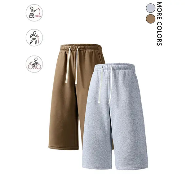 4-pack summer streetwear shorts—comfortable, loose 7/8 length for travel; loose casual athletic pants for everyday wear; classic men’s pants suitable for daily wear and summer vacations.