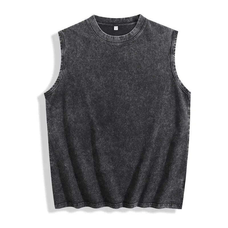 washed, classic letter size 23 printed Washed Vest, high-quality wax printed cotton retro fashion brand Washed Vest, suitable for summer Washed Vest with a certain thickness, holiday gift