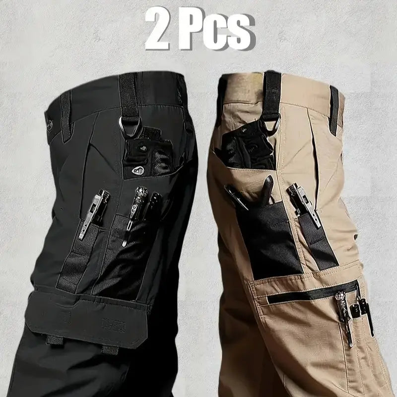 Men's Cargo Pants - Menswear, Regular Fit, Durable Waterproof Utility-Military Style, Multi-Zippered Pocket, Belt-Free, Camo Print Option for Outdoor Training/Work Autumn Wear with Cargo Pants Vibes