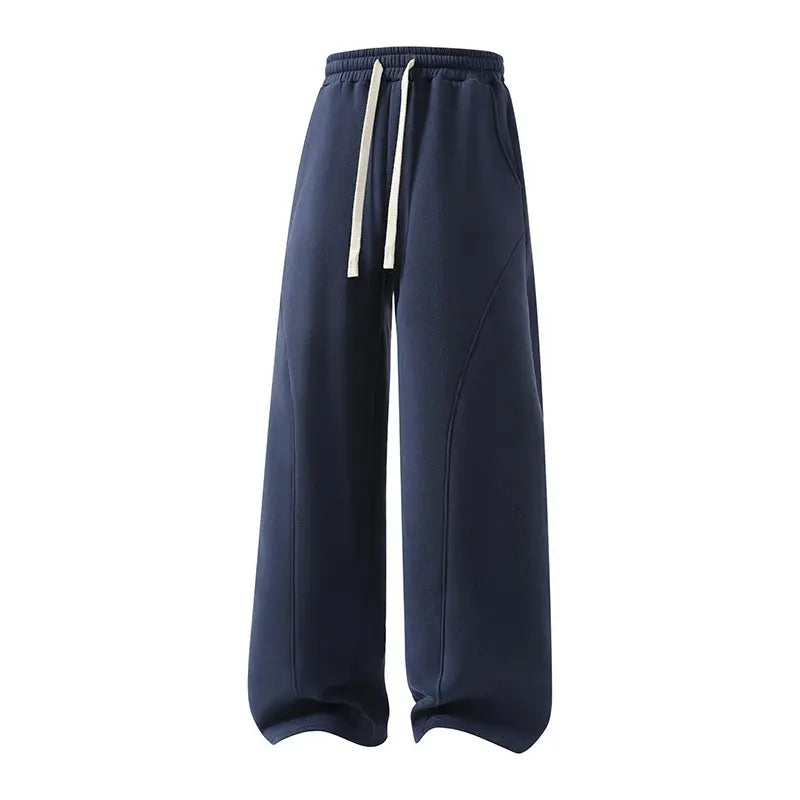 pants men sweatpants Men's Solid Thermal Lined Drawstring Oversize WaistPants,Casual Comfy Loose Fitting Trousers for Fall &Winter, Men's Bottoms for Daily Wear, Relaxed Fit, fleece sweatpants，school season