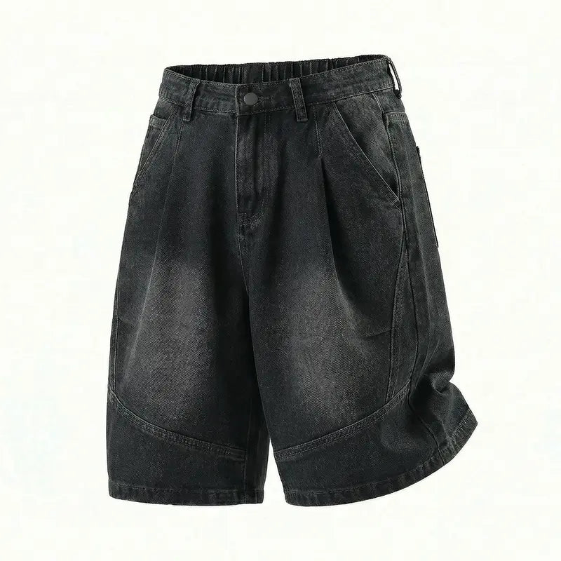 CAONAT Men’s Denim Shorts - Loose Fit Soft Menswear Jorts with Pockets, Lightweight Casual Clothes for Summer Streetwear Daily Wear, Classic Men's Bottoms, Jean Shorts, Men's Clothing