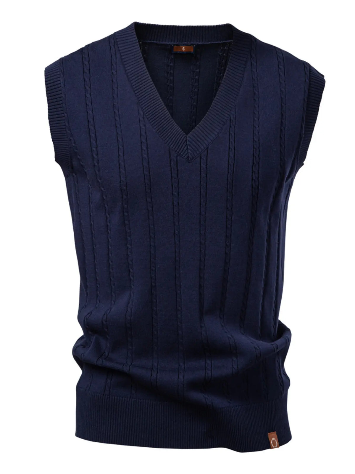 Men's V Neck Sleeveless Sweater Vest, Casual Comfy Vests, Sweaters Vest, Menswear, Casual Thick Knit Top for Fall & Winter, Regular Length Fitted Design, Perfect for Daily Wear