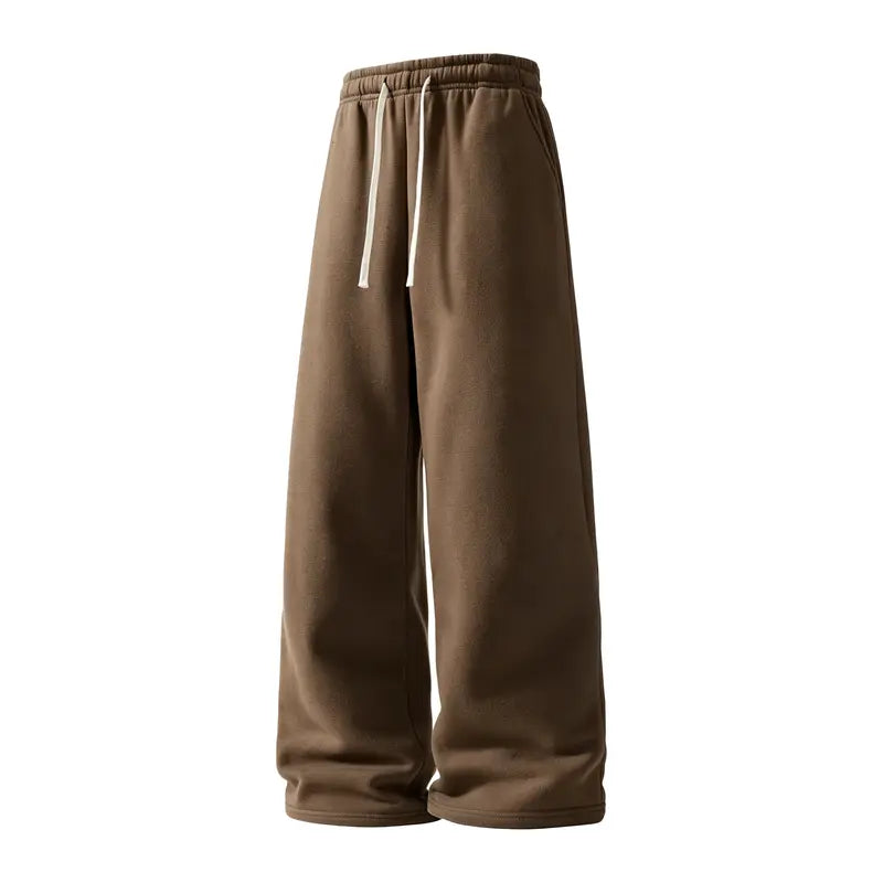SPEEALER Men’s 2-Pack Warm Fleece Wide-Leg Pants - Personalized Stylish Menswear, Loose Sports Pants, Winter Casual Streetwear Essential Bottoms
