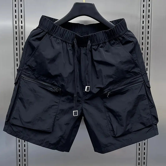 Men’s Japanese Retro 3-Pack Cargo Shorts Set - Streetwear Casual Bottoms, Multiple Pockets, Baggy, Lightweight, Above-Knee, Loose Straight Leg, Summer Everyday Wear, Retro Cargo Energy
