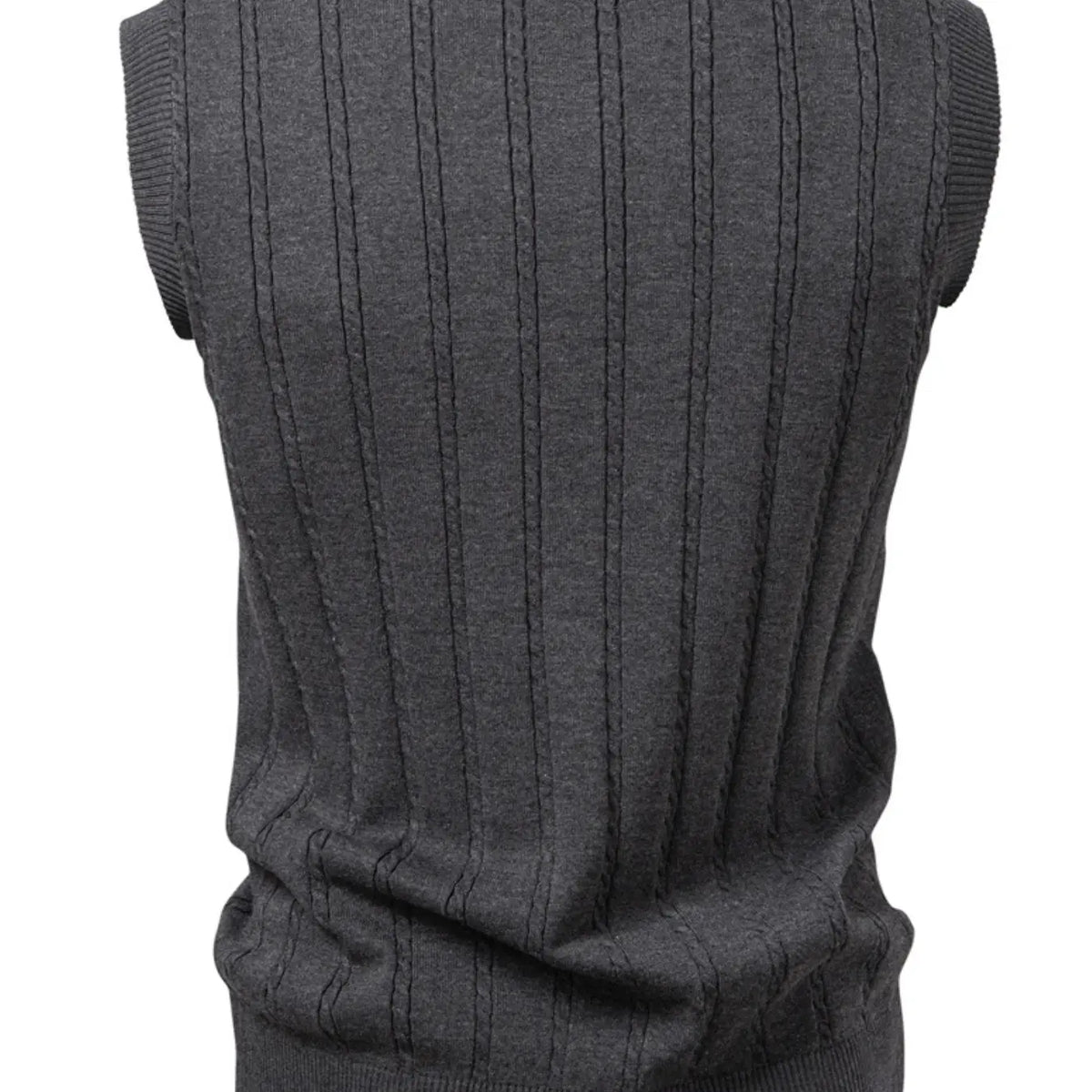 Men's V Neck Sleeveless Sweater Vest, Casual Comfy Vests, Sweaters Vest, Menswear, Casual Thick Knit Top for Fall & Winter, Regular Length Fitted Design, Perfect for Daily Wear
