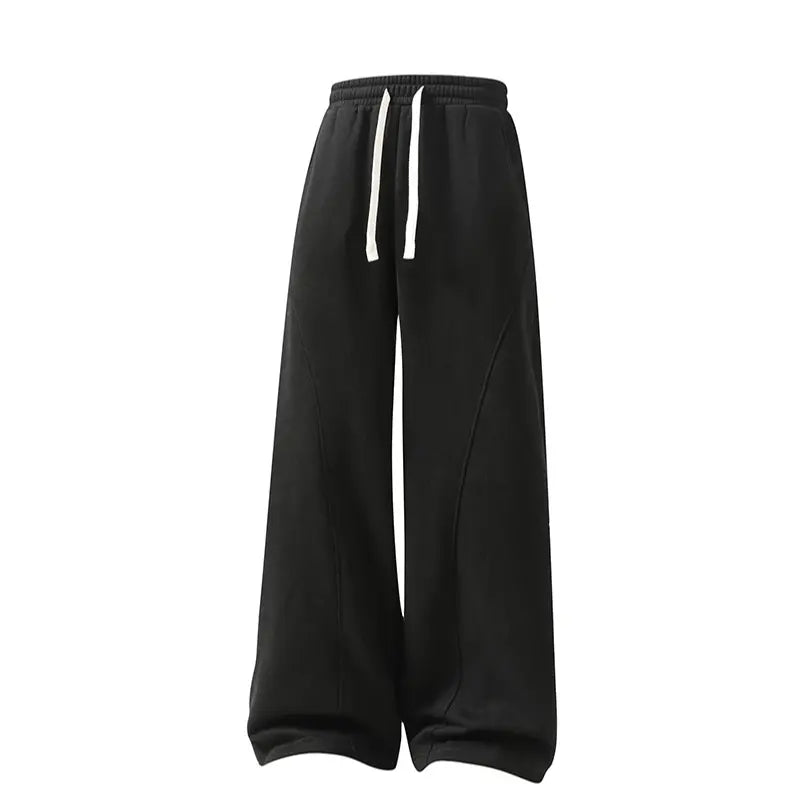 pants men sweatpants Men's Solid Thermal Lined Drawstring Oversize WaistPants,Casual Comfy Loose Fitting Trousers for Fall &Winter, Men's Bottoms for Daily Wear, Relaxed Fit, fleece sweatpants，school season