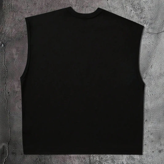 Men's Casual Oversized Tank Top, Base with Rhinestone Portrait Flame Star Pattern, Regular Fit, Ideal for Sports and Daily Wear