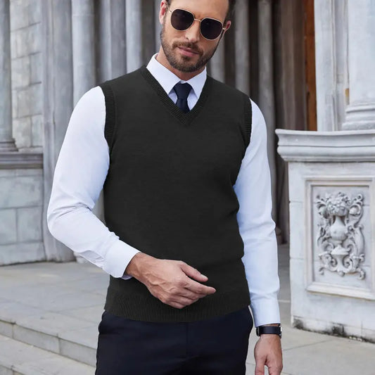 COOFANDY Men's Sleeveless Sweater Vest Lightweight V-Neck Cotton Vest Pullover