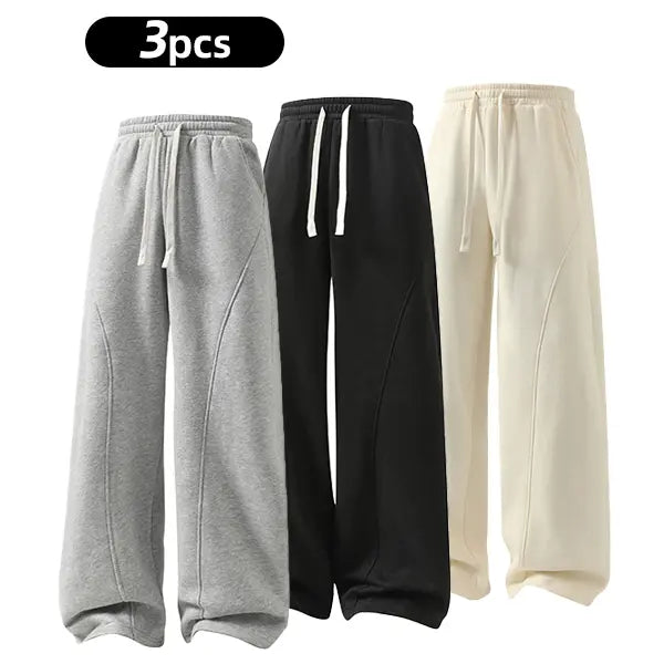 pants men sweatpants Men's Solid Thermal Lined Drawstring Oversize WaistPants,Casual Comfy Loose Fitting Trousers for Fall &Winter, Men's Bottoms for Daily Wear, Relaxed Fit, fleece sweatpants，school season