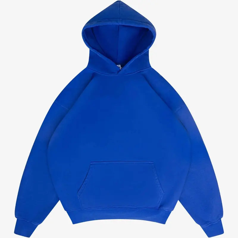 Unisex Cozy Boxy Oversized Blank Hoodie - 360GMS Polyester Fleece Cotton, Plain Streetwear Clothing, Long Sleeve Basic Tops, Relaxed Fit Soft Sweatshirt for Spring Comfort, Long Sleeve Tops