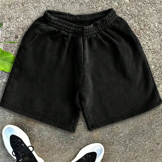 Men's Graphic Shorts, Street Style, Casual Knee-Length Fit, Drawstring Waist, All-Season Comfortable & Versatile Wear, Casual Summer Shorts