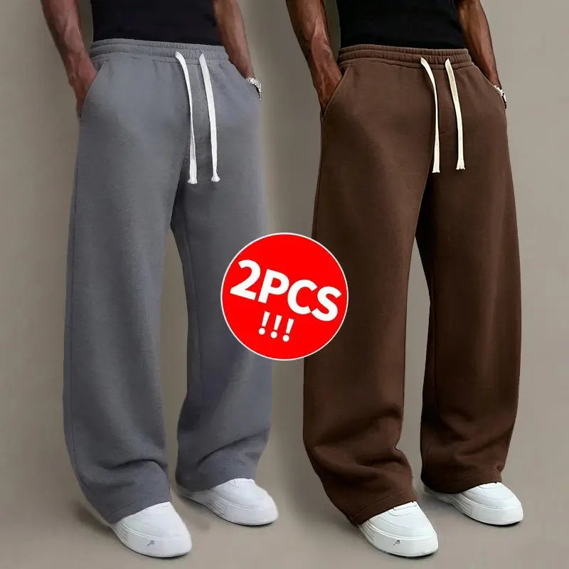 3pcs Men’s autumn/winter knit long pants, comfortable and warm (available in 3-pcs, 2-pcs, and single item).