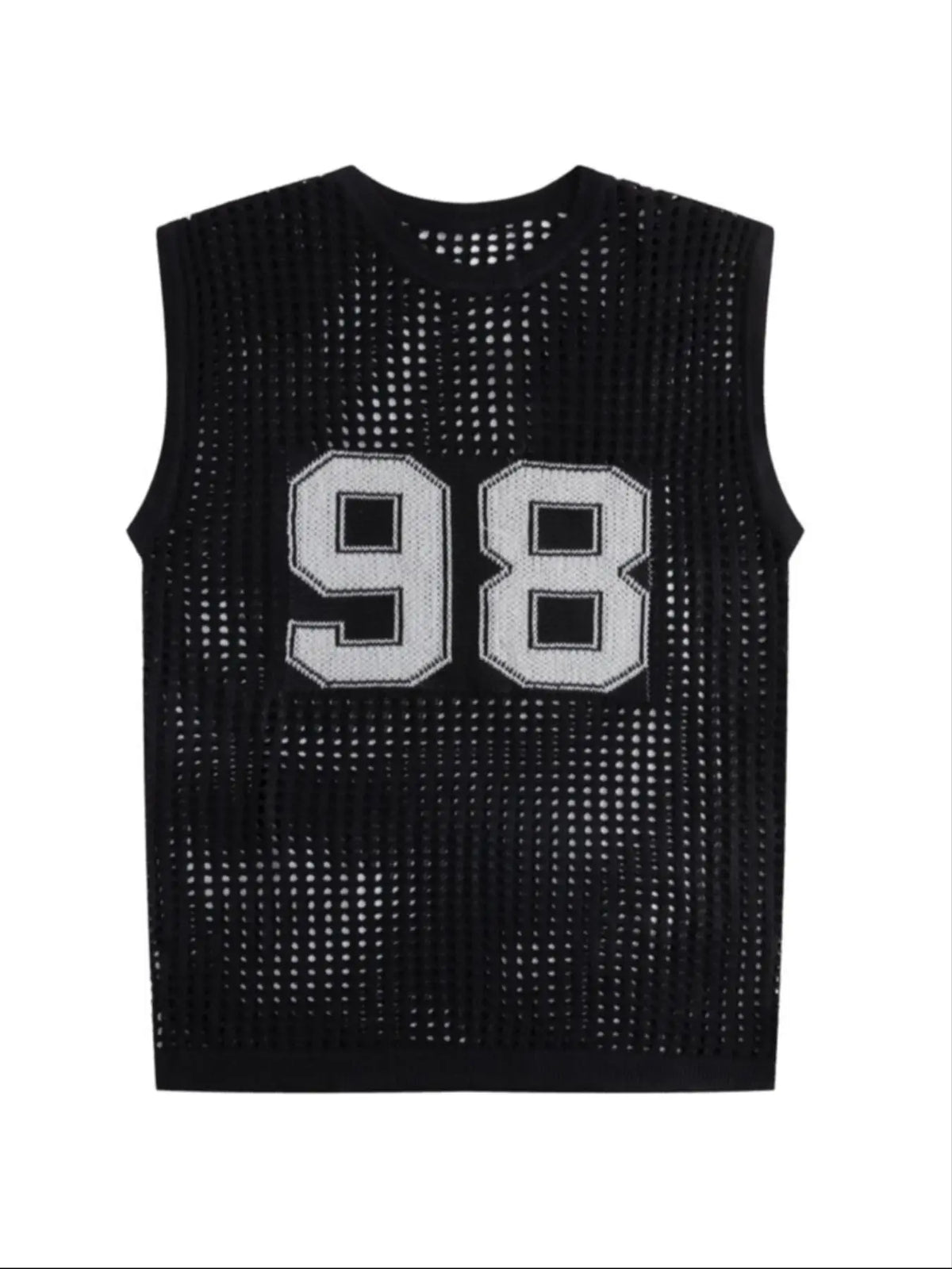 Men's Number Print Knitted Vest, Regular Fit Casual Sleeveless Crew Neck Top for Summer, Fashion Men's Clothes for Daily Wear, Knitwear