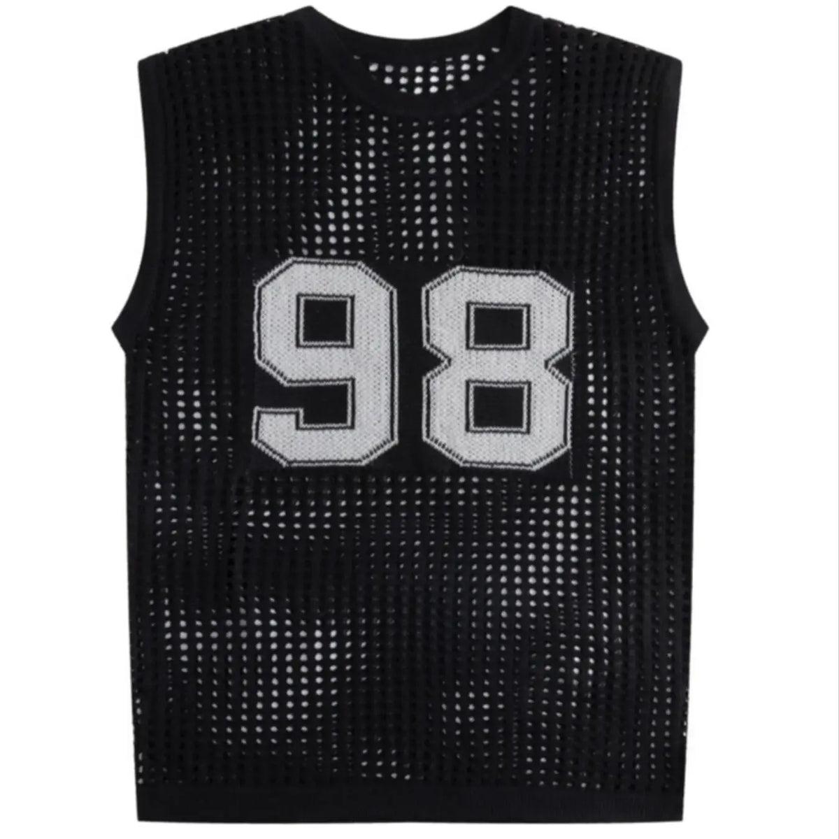 Men's Number Print Knitted Vest, Regular Fit Casual Sleeveless Crew Neck Top for Summer, Fashion Men's Clothes for Daily Wear, Knitwear
