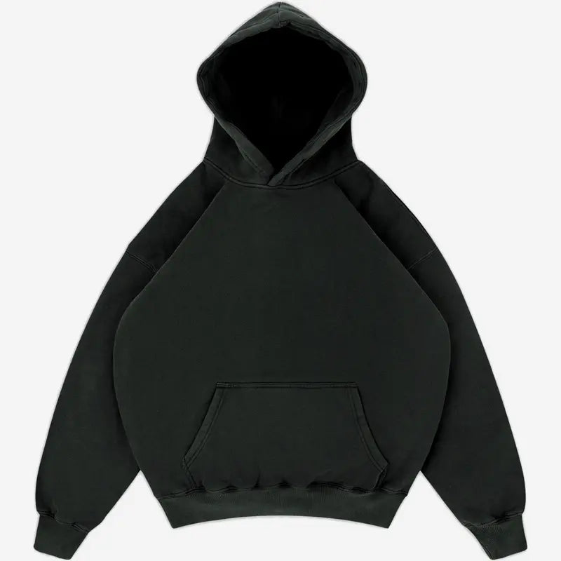 Unisex Cozy Boxy Oversized Blank Hoodie - 360GMS Polyester Fleece Cotton, Plain Streetwear Clothing, Long Sleeve Basic Tops, Relaxed Fit Soft Sweatshirt for Spring Comfort, Long Sleeve Tops