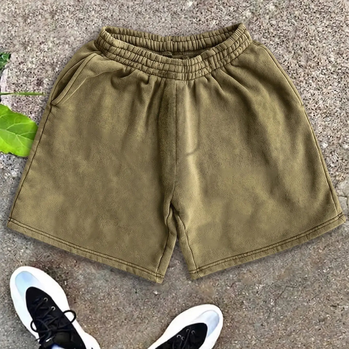 Men's Graphic Shorts, Street Style, Casual Knee-Length Fit, Drawstring Waist, All-Season Comfortable & Versatile Wear, Casual Summer Shorts