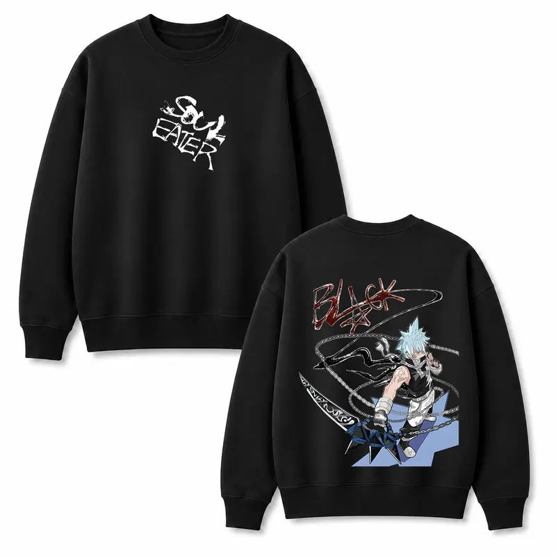 Unisex Soul Eater Black Star Anime Washed Cotton Crew Neck Short-Sleeve Sports T-Shirt - Men's Clothing, Double-Sided Japanese Manga Graphic Tee, Retro Streetwear, Regular Fit Summer Top, Gifts for Boyfriends, Cool Gifts for Guys, Shirts Graphic Tees