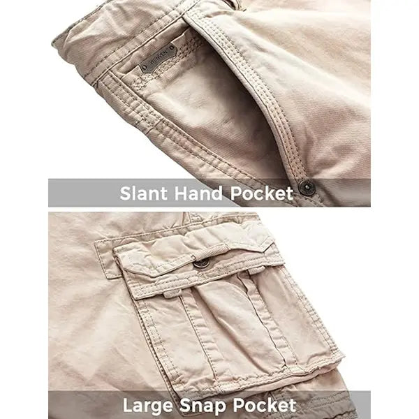 Menswear Cotton Twill Cargo Shorts - Classic Relaxed Fit, Relaxed Seat, Casual Cotton Loose Fit Men's Shorts, Reg and Big & Tall Sizes, Cold Wash Compatible