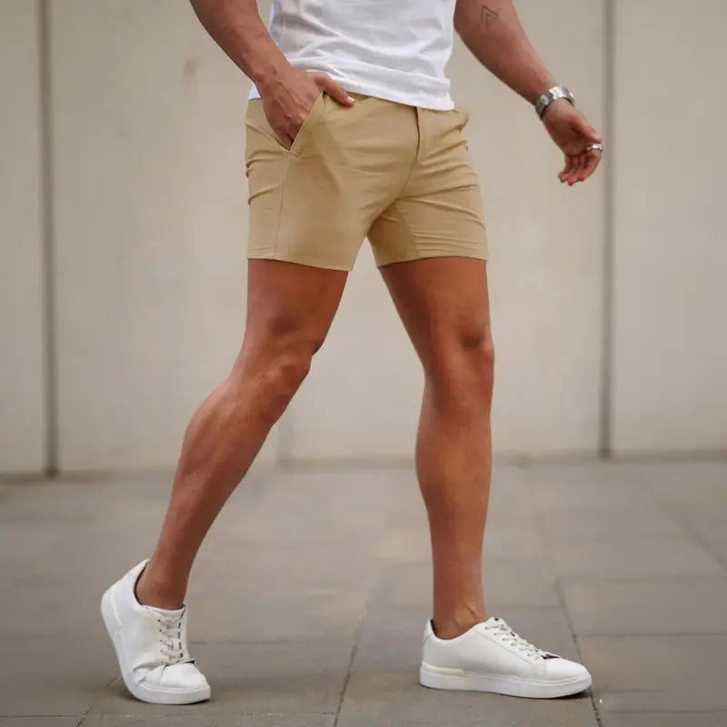 GINGTTO Men's 5 Inch Shorts Casual Stretch Slim Fit Chino Shorts Comfort Tapered Leg Skinny Short Pants