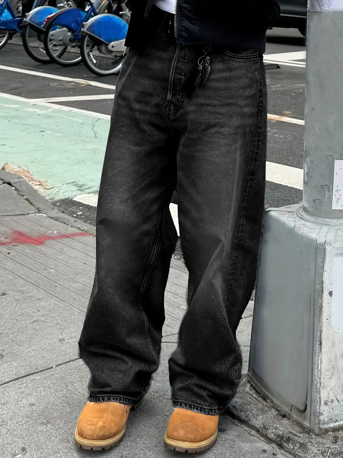 Men's New Fashion Casual Washed Jeans, Denim Woven Jeans, Four-Season Versatile Simple Style, Plain Surface Fitted Jeans, All Seasons Wear