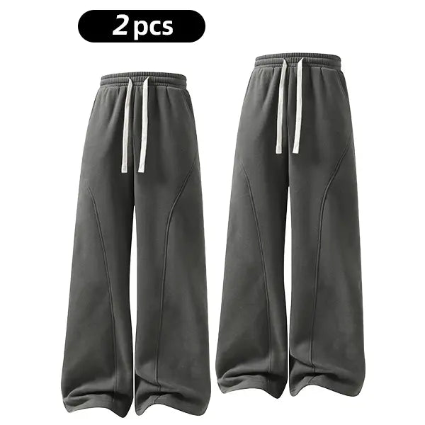summervibes Men's Solid-Color Drawstring Pants with Curved Blade Design—relaxed fit suitable for all seasons. Street-style men's trousers perfect for everyday wear and layering. Menswear Beige daily wear pant