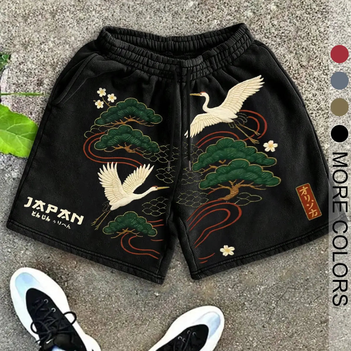 Men's Graphic Shorts, Street Style, Casual Knee-Length Fit, Drawstring Waist, All-Season Comfortable & Versatile Wear, Casual Summer Shorts