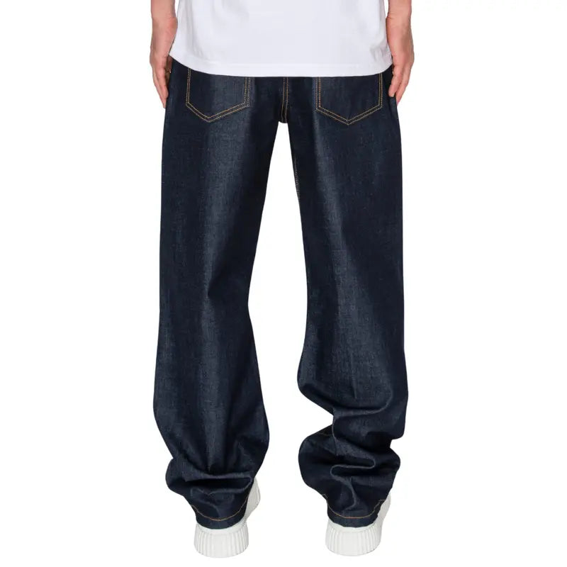 VICTORIOUS TERRA Men's Baggy Fit Raw Denim Jeans, 5-Pocket Streetwear Style in Breathable Stretch Cotton, Fabric, Soft, Stylish, Casual, Classic, Menswear, Hem