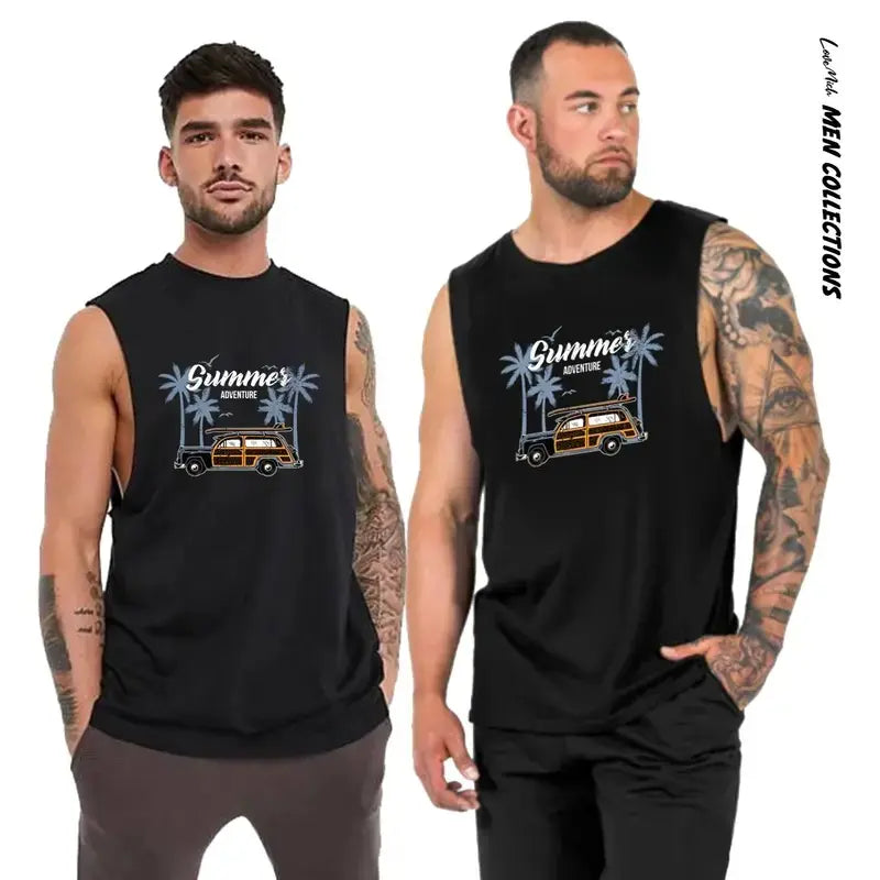 Muscle Tee Men Summer Sando Sleeveless Graphic Design Tank Top Unisex Clothes by Lovemichcollections Menswear Lingerie Human Tanktop Crewneck Round Neck Vest Tropical Shirts Activewear Athletic Sportswear Sport 1 Gamis