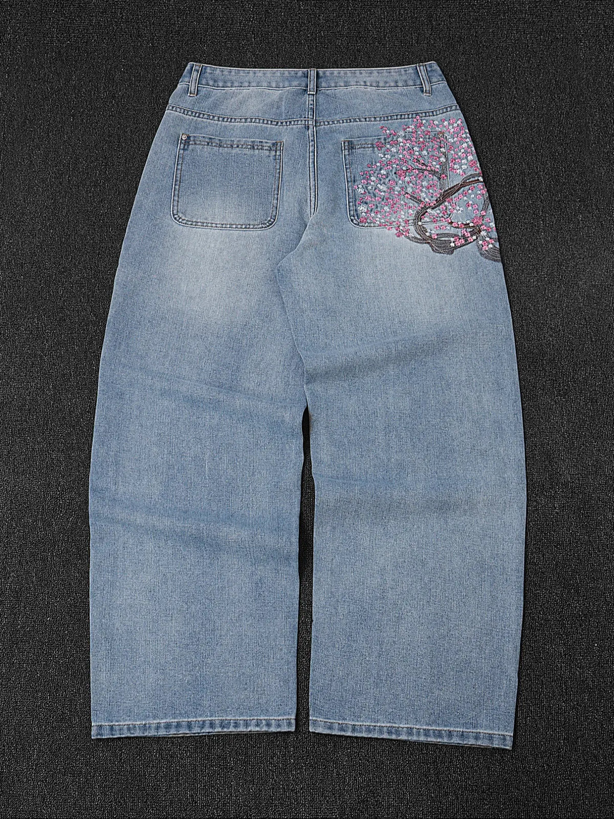 Men's New Washed Loose Denim Jeans, Baggy Wide Leg, Fashionable Embroidered Casual Style, Versatile All-Season Wear, Comfortable & Stylish Design