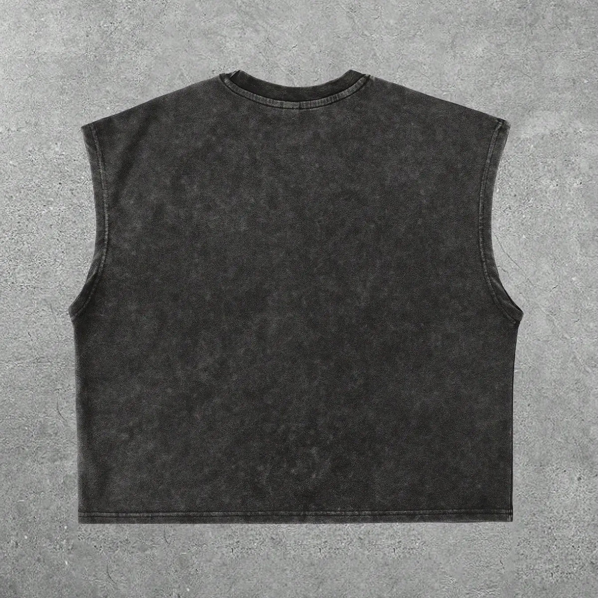 Unisex Short Sleeveless Cotton Top, Y2K Graphic Print, Casual Loose-Fit H-Type Design, Plain Surface, Unlined, No Buttons or Zippers