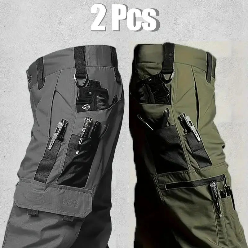 Men's Cargo Pants - Menswear, Regular Fit, Durable Waterproof Utility-Military Style, Multi-Zippered Pocket, Belt-Free, Camo Print Option for Outdoor Training/Work Autumn Wear with Cargo Pants Vibes