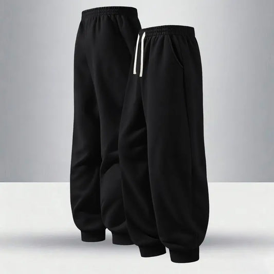 3pcs Men's Solid Cuffed Sweatpants - Elastic Waist Drawstring, Outdoor Fitness Running Daily Wear Pants