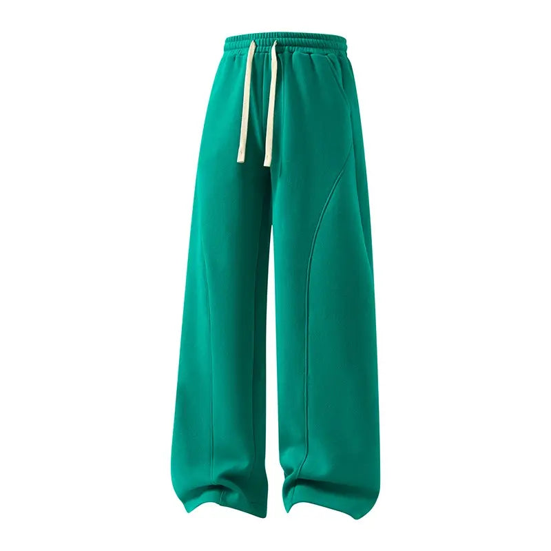 pants men sweatpants Men's Solid Thermal Lined Drawstring Oversize WaistPants,Casual Comfy Loose Fitting Trousers for Fall &Winter, Men's Bottoms for Daily Wear, Relaxed Fit, fleece sweatpants，school season