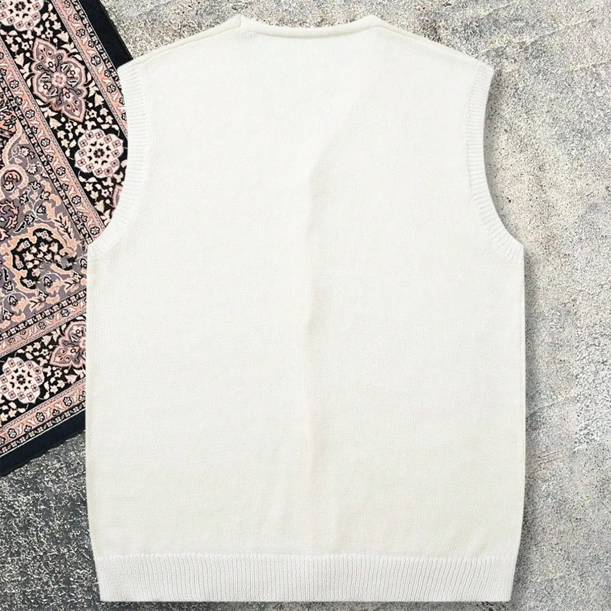 Spring Summer Loose Comfortable Breathable V-Neck Cardigan, Solid Color Knit Top, Sleeveless Vest, Unisex Neutral Style