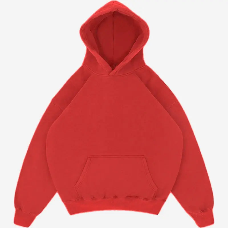 Unisex Cozy Boxy Oversized Blank Hoodie - 360GMS Polyester Fleece Cotton, Plain Streetwear Clothing, Long Sleeve Basic Tops, Relaxed Fit Soft Sweatshirt for Spring Comfort, Long Sleeve Tops
