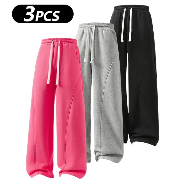 summervibes Men's Solid-Color Drawstring Pants with Curved Blade Design—relaxed fit suitable for all seasons. Street-style men's trousers perfect for everyday wear and layering. Menswear Beige daily wear pant