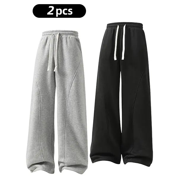 pants men sweatpants Men's Solid Thermal Lined Drawstring Oversize WaistPants,Casual Comfy Loose Fitting Trousers for Fall &Winter, Men's Bottoms for Daily Wear, Relaxed Fit, fleece sweatpants，school season