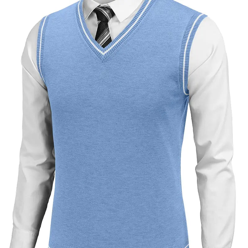 COOFANDY Men's Sleeveless Sweater Vest Lightweight V-Neck Cotton Vest Pullover