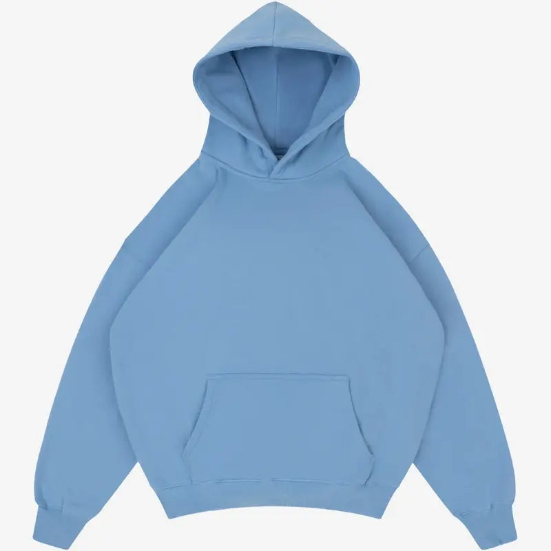 Unisex Cozy Boxy Oversized Blank Hoodie - 360GMS Polyester Fleece Cotton, Plain Streetwear Clothing, Long Sleeve Basic Tops, Relaxed Fit Soft Sweatshirt for Spring Comfort, Long Sleeve Tops