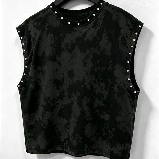 Men's Graphic Vest, Casual H-Type Crop Top, Fitted Streetwear for Outdoor & Campus, Trendy Fashion for Daily Wear