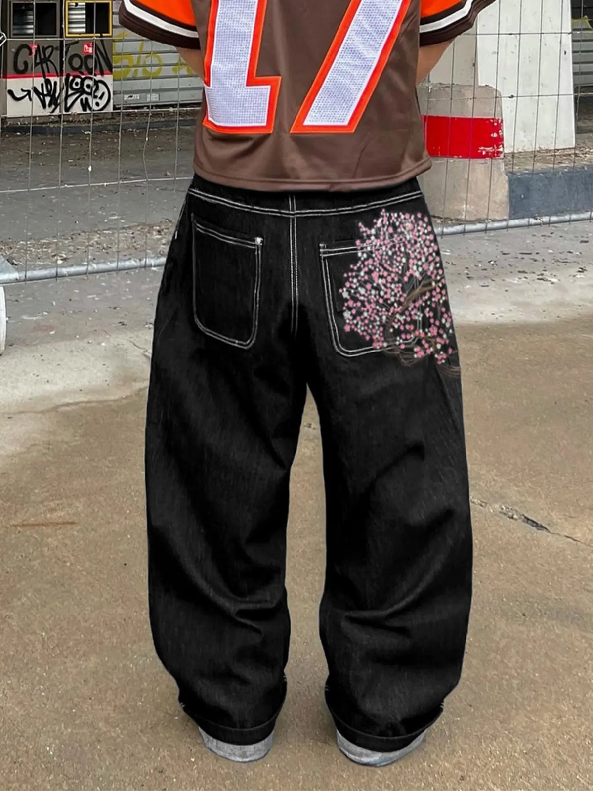 Men's New Washed Loose Denim Jeans, Baggy Wide Leg, Fashionable Embroidered Casual Style, Versatile All-Season Wear, Comfortable & Stylish Design