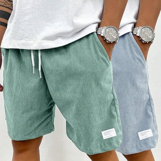 Men's Solid Patched Drawstring Waist Shorts, Menswear Regular Fit Casual Pocket Elastic Waist Shorts for Summer, Men's Bottoms for Daily Wear, Drawstrings Shorts