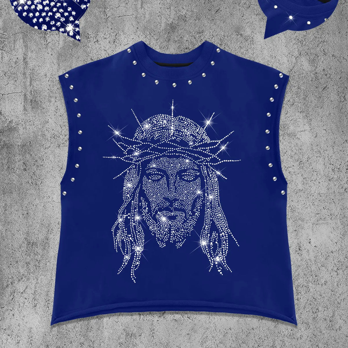 Men's Casual Vest with Embroidered Jesus Print, Comfortable and Durable, Regular Fit, Graphic Style, All Seasons Wear