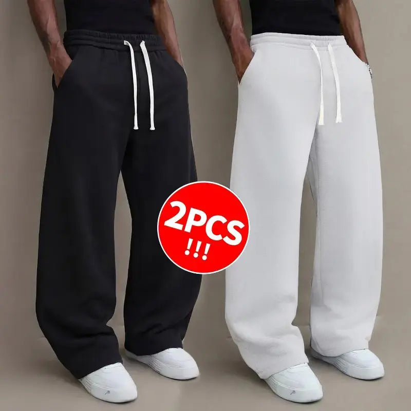 3pcs Men’s autumn/winter knit long pants, comfortable and warm (available in 3-pcs, 2-pcs, and single item).