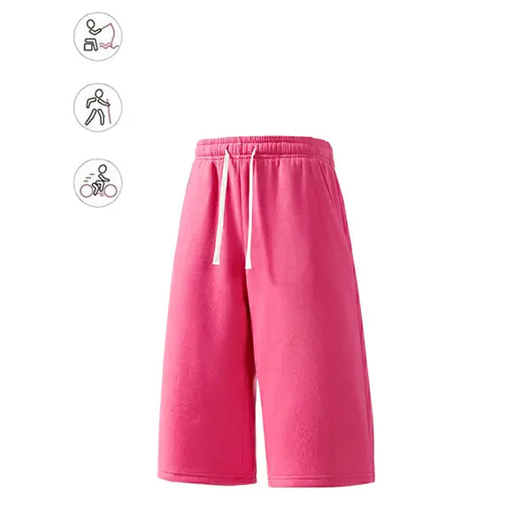 4-pack summer streetwear shorts—comfortable, loose 7/8 length for travel; loose casual athletic pants for everyday wear; classic men’s pants suitable for daily wear and summer vacations.