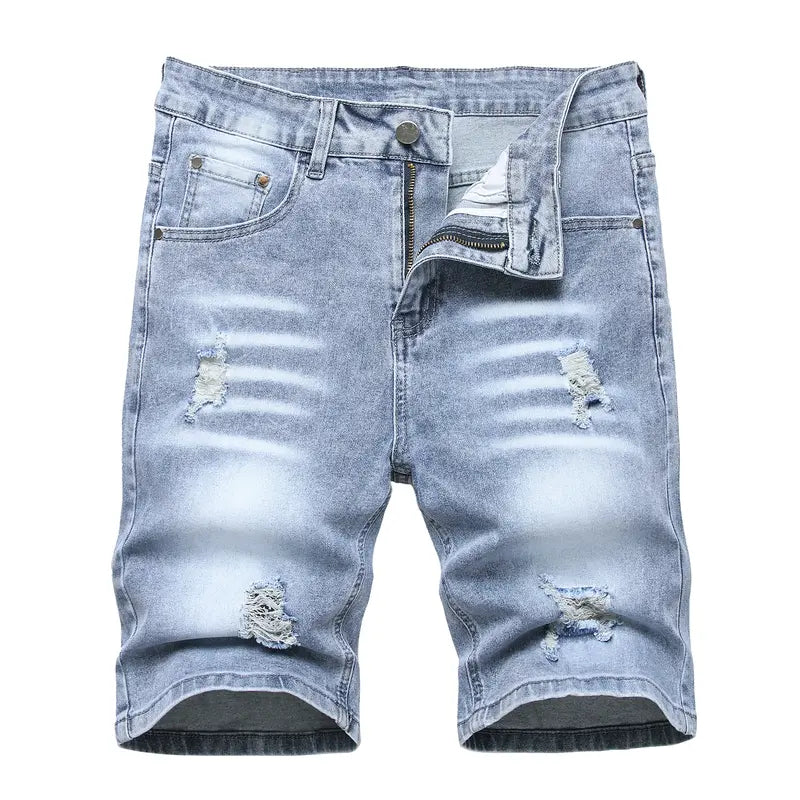 JUNBAOSS Men's Multi Pack Slim Fit Stretch Denim Shorts Ripped Skinny Jean Shorts for Men,Fashion Straight Comfort Flex Waist Short Jean