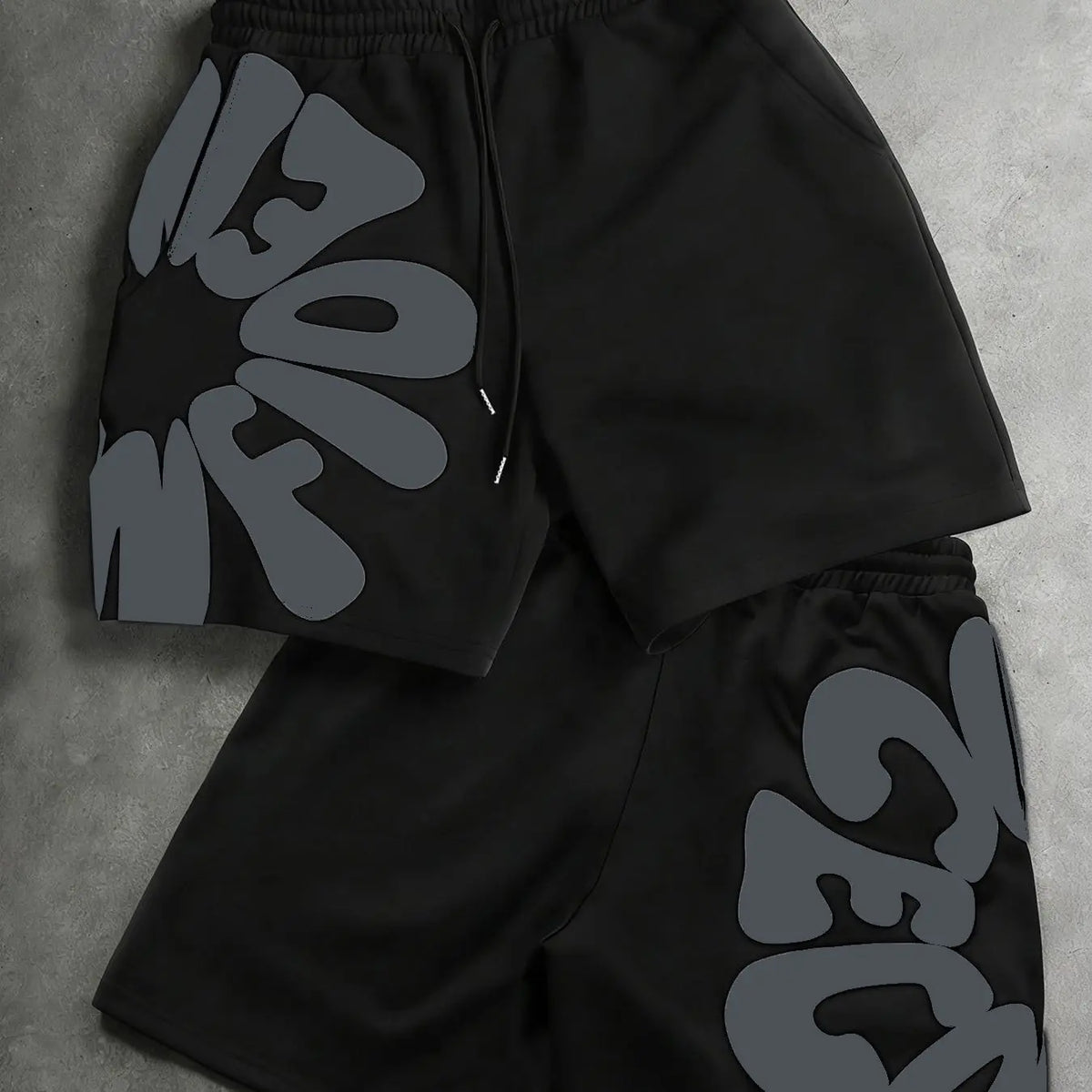 Men's Summer Loose-Fit Letter Print Daily Casual Shorts, American Street Style Sporty Five-Quarter Pants, Casual Clothing for Men, Summer Fashion Shorts