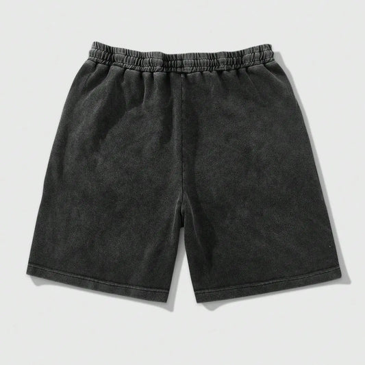 Ezwear Baggy Shorts with Drawstring Waist and Patch Design, Comfortable and Trendy, Perfect Summer Casual Essential, Loose-Fitting Style, Elastic Waist Drawstring Lounge Shorts